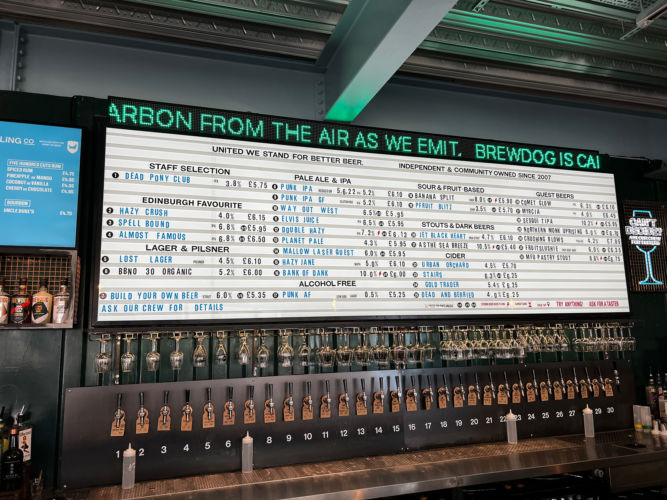 BrewDog Downstairs Taplist