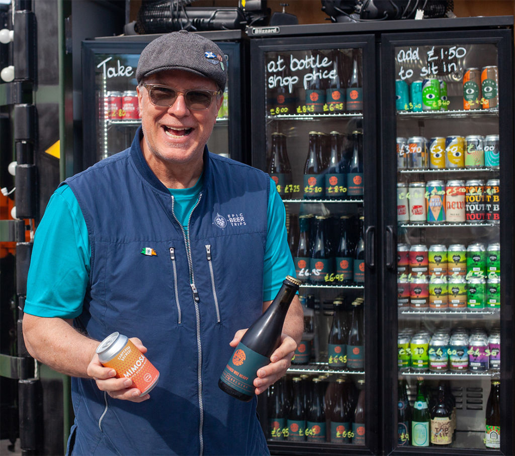 Captain Kurt with 2 Beer at Campervan Brewery
