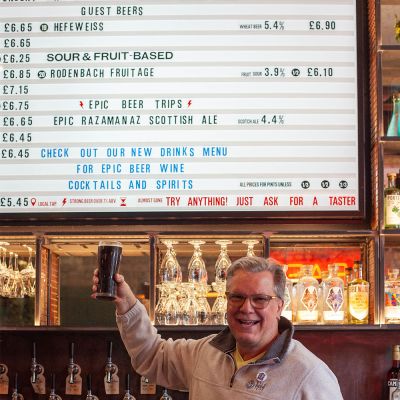 Kurt with Beer Board at Doghouse