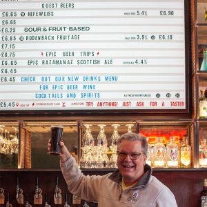 Kurt with Beer Board at Doghouse