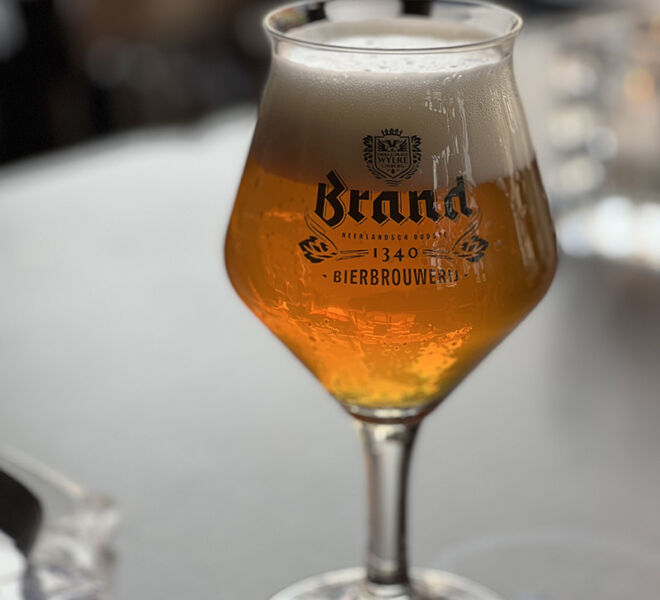 brand beer in nice glassware