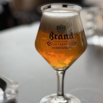 brand beer in nice glassware