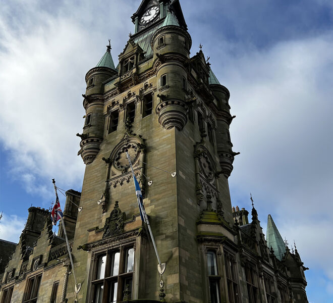 Exterior of castle in Scotland